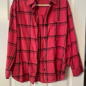Wild Fable Red Plaid Button-Up Shirt